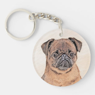 Porte-clefs Bruxelles Griffon Smooth Painting Original Chien A