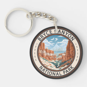 Porte-clefs Bryce Canyon National Park Trail Illustration Art