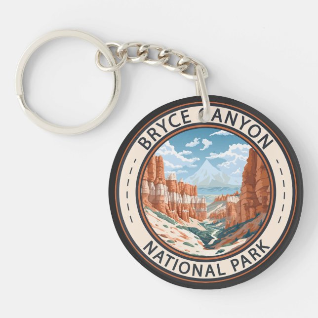 Porte-clefs Bryce Canyon National Park Trail Illustration Art (Devant)