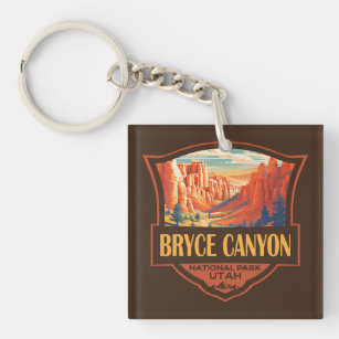 Porte-clefs Bryce Canyon National Park Travel Art Vintage