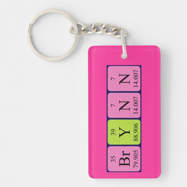 Porte-clefs Brynn nom de clé de table périodique (Devant)
