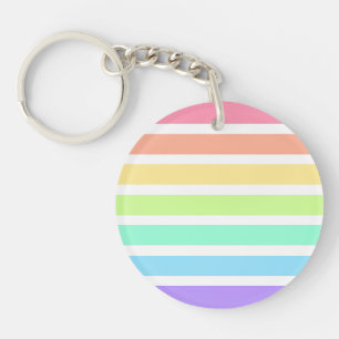 Porte-clefs Bubblegum arc-en-ciel et bandes blanches