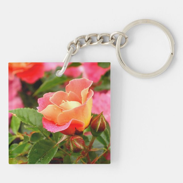 Porte-clefs Bud Rose rose et orange (Dos)
