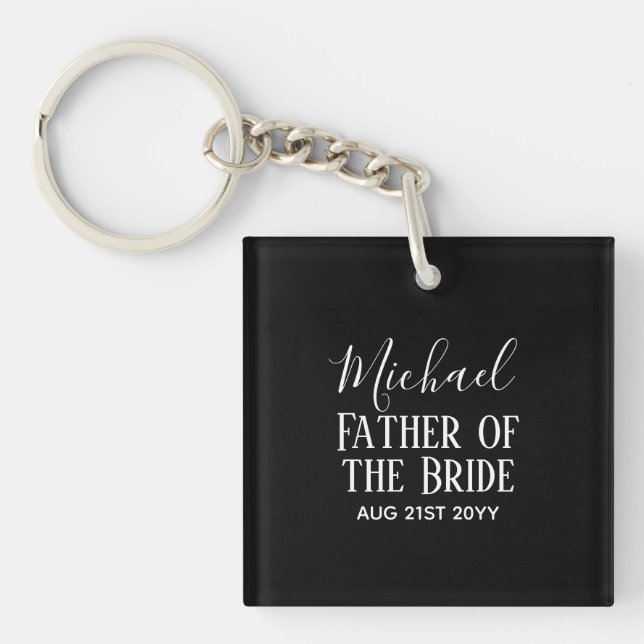 Porte-clefs BUDGET Bestman Groomsmen Cadeaux Noir Blanc (Devant)