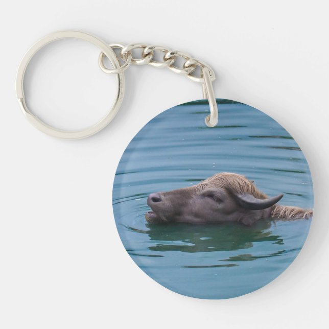 Porte-clefs Buffalo d'eau de natation (Devant)