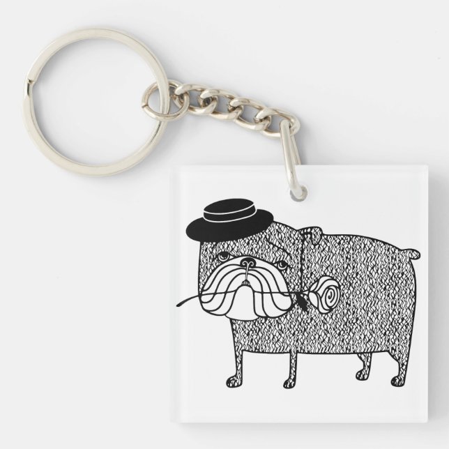 Porte-clefs Bulldog déçu : Romance triste (Devant)
