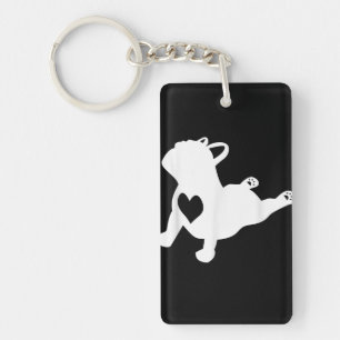 Porte-clefs Bulldog Yoga Pose Love Heart Workout