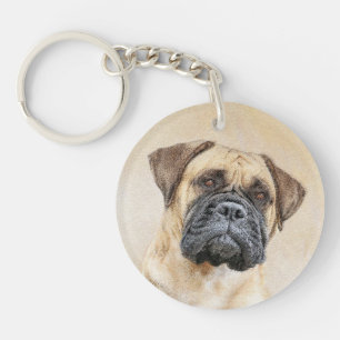 Porte-clefs Bullmastiff Peinture - Joli chien d'origine art