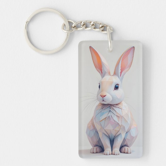 Porte-clefs Bunny Basse-Poly Pastel (Devant)