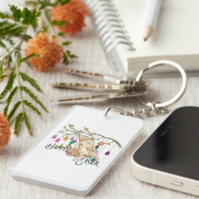 Porte-clefs Bunny célèbre la fête de Pâques (Devant droit)