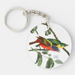Porte-clefs Bunting Peint, Audubon, Birdwatcher Finch Bird,