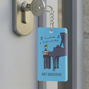 Porte-clefs Burt Quackarach Canard Joueur de Piano Drôle Artwo