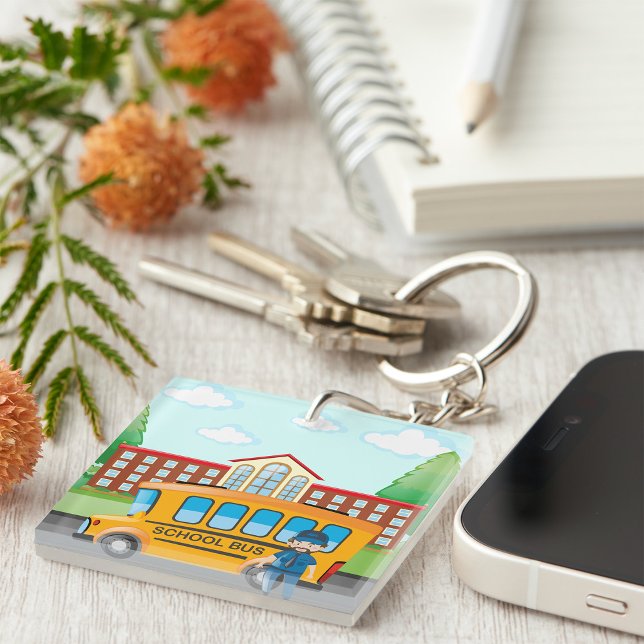 Porte-clefs Bus Et Chauffeur Scolaires (Créateur téléchargé)