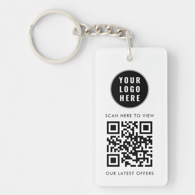 Porte-clefs Business Logo Scan QR Code Simple Custom (Devant)