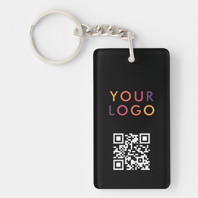 Porte-clefs Business QR Code Logo Black (Devant)