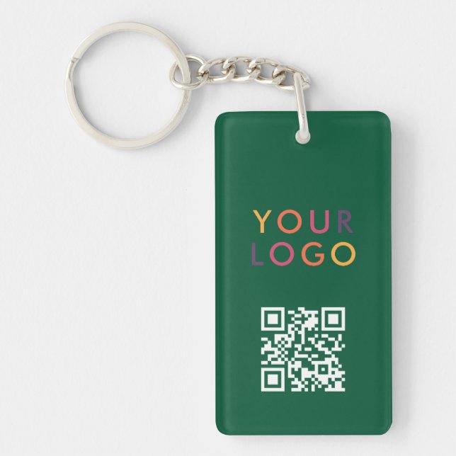 Porte-clefs Business QR Code Logo Green (Devant)