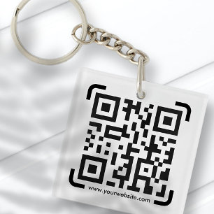 Porte-clefs Business Scan Me QR Code Website Modern Simple