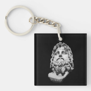 Porte-clefs Buste en marbre gréco-romain Classique Noir et Bla