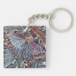 PORTE-CLEFS BUTTERFLIES ABSTRAIT