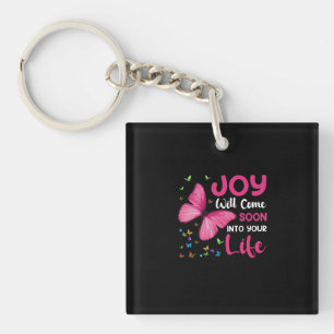 Porte-clefs Butterfly Gift Joy Will Come Soon