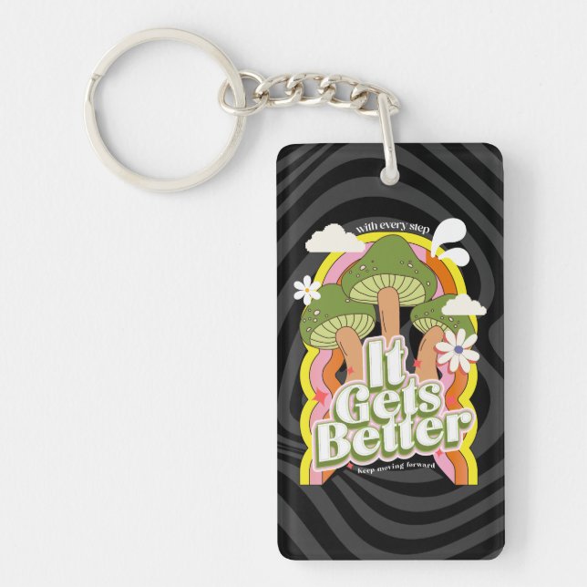 Porte-clefs Ça devient mieux | Personnalisation de Good Vibes  (Devant)