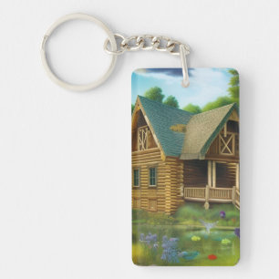 Porte-clefs Cabane au bord de l'étang