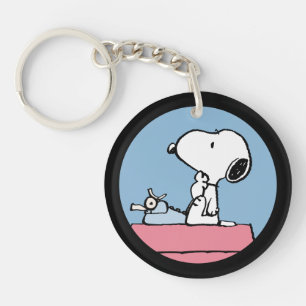 Porte-clefs cacahuètes Snoopy à la machine à écrire