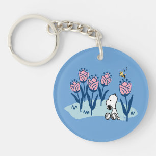 Porte-clefs cacahuètes   Snoopy & Woodstock Flower Garden