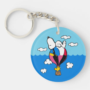 Porte-clefs cacahuètes   Snoopy & Woodstock Hot Air Balloon