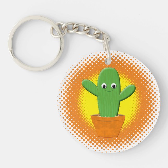 Porte-clefs Cactus Cartoon Cute (Devant)