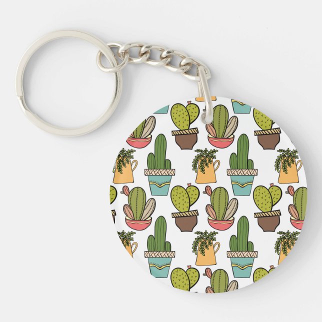 Porte-clefs Cactus et Succulents d'intérieur dans le motif de (Devant)