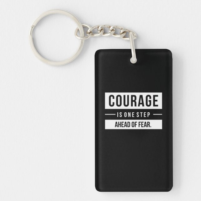 Porte-clefs Cadeau D'Anniversaire Courage Est Un Pas En Avant  (Devant)