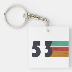 Porte-clefs Cadeau d'anniversaire vintage élégant né en 1953