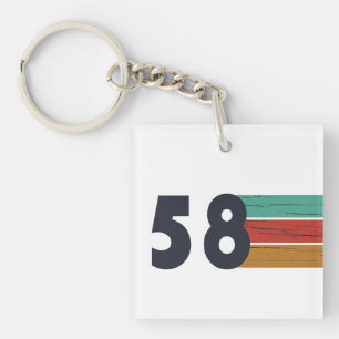 Porte-clefs Cadeau d'anniversaire vintage élégant né en 1958