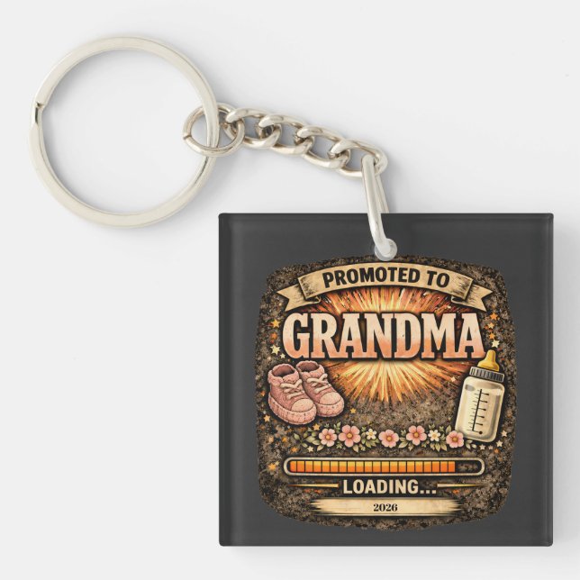 Porte-clefs Cadeau d'annonce de grossesse pour grand-mère  (Devant)