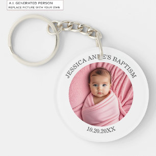 Porte-clefs Cadeau de baptême de fille photo spéciale