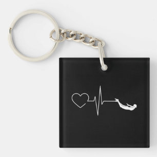 Porte-clefs Cadeau de battement de coeur de natation pour les 