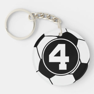 Porte-clefs Cadeau de boule de sports du numéro 4 de