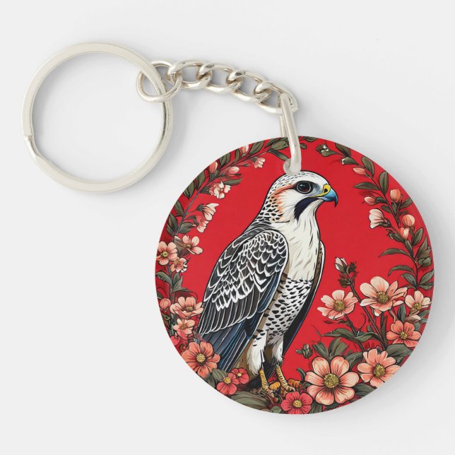 Porte-clefs Cadeau de charme de faune de faucon arctique (Devant)