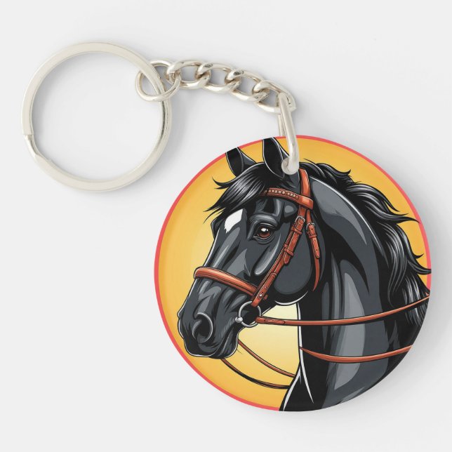 Porte-clefs 🐴 Cadeau de cheval équestre pour usage quotidien  (Devant)
