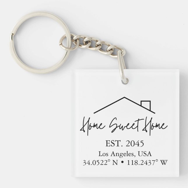 Porte-clefs Cadeau de clôture d'agent immobilier Coordonnées d (Devant)