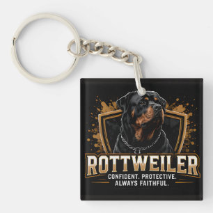 Porte-clefs 🐾 Cadeau de famille pour propriétaire de chien Ro