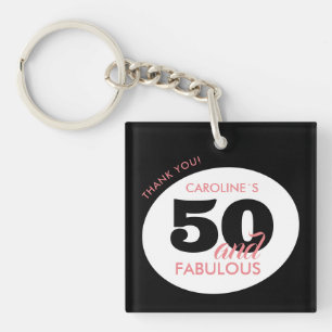 Porte-clefs Cadeau de fête d'anniversaire 50 ans et fabuleux