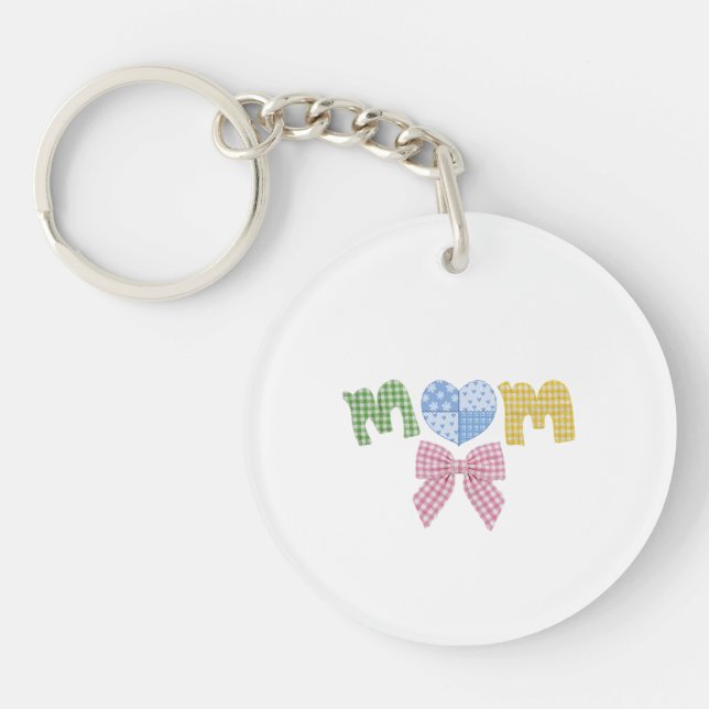 Porte-clefs Cadeau de fête des mères en patchwork maman person (Devant)