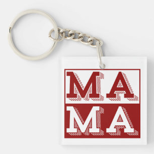 PORTE-CLEFS CADEAU DE FETE DES MERES TYPOGRAPHIE MAMAN