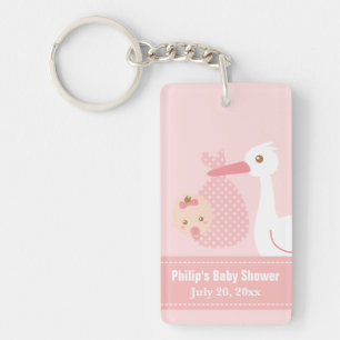 Porte-clefs Cadeau de fête pour Baby Shower - La cigogne livre