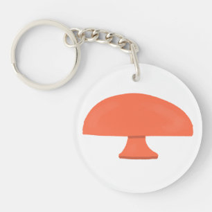 Porte-clefs Cadeau de forêt de champignons orange minimaliste