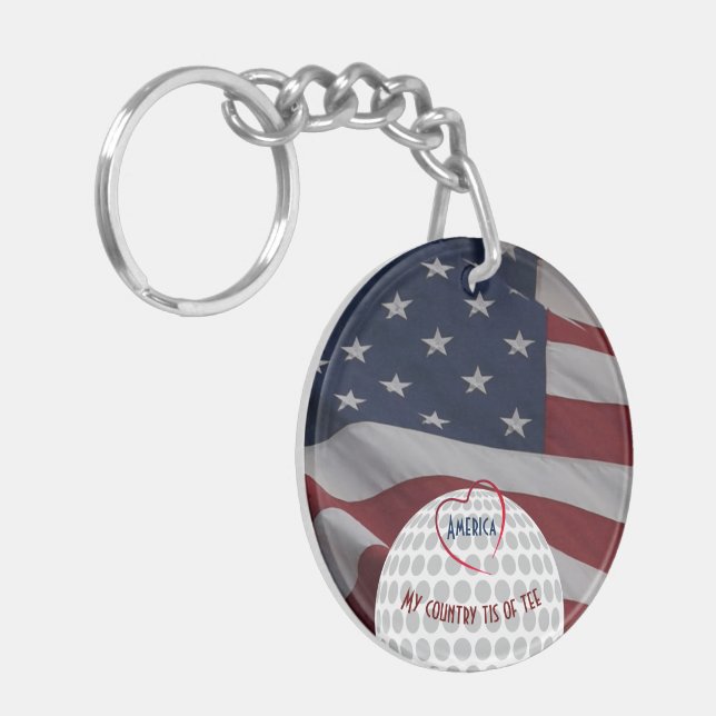 Porte-clefs Cadeau de Golfer avec Porte - clé Initiales (Devant gauche)