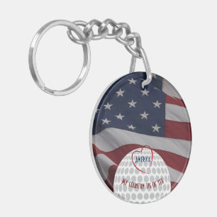 Porte-clefs Cadeau de golfeur initiales