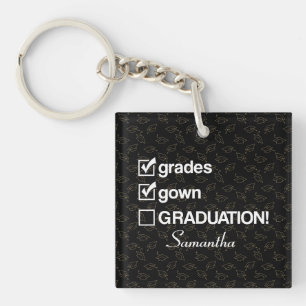 Porte-clefs Cadeau de graduation de nom personnalisé   Drôle G